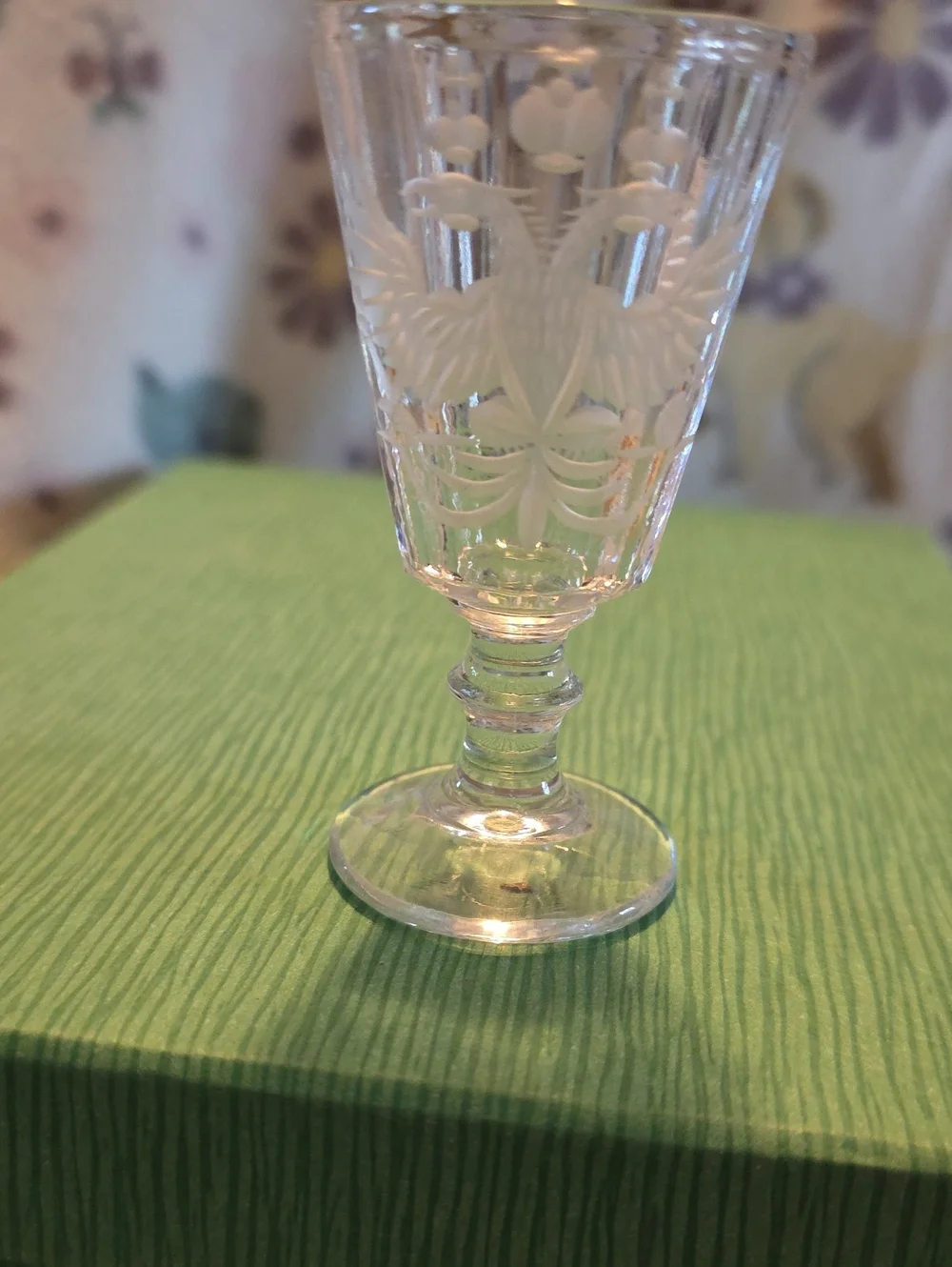 Stemmed cordials and goblets bearing the Imperial Double Headed Eagle